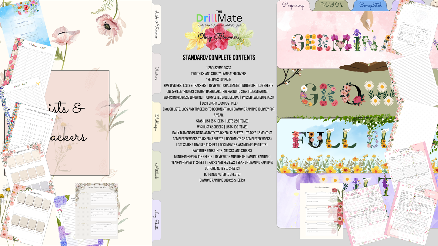 Okay, Bloomer! DrillMate Modular Diamond Painting Logbook