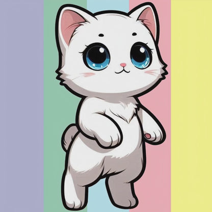 Pastel Kitten Mini Diamond Painting Kit